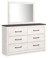 Gerridan Full Panel Bed with Mirrored Dresser and 2 Nightstands in White/Gray from Ashley - Luna Furniture