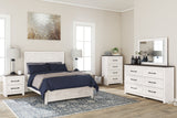 Gerridan Full Panel Bed with Mirrored Dresser and Chest in White/Gray from Ashley - Luna Furniture