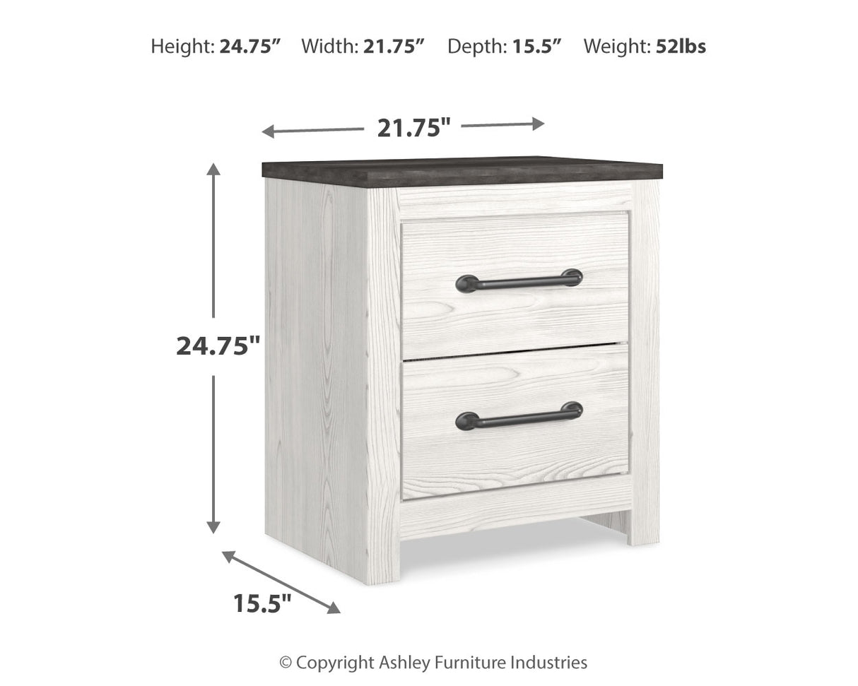 Gerridan King Panel Bed with Dresser and 2 Nightstands in White/Gray - PKG019130