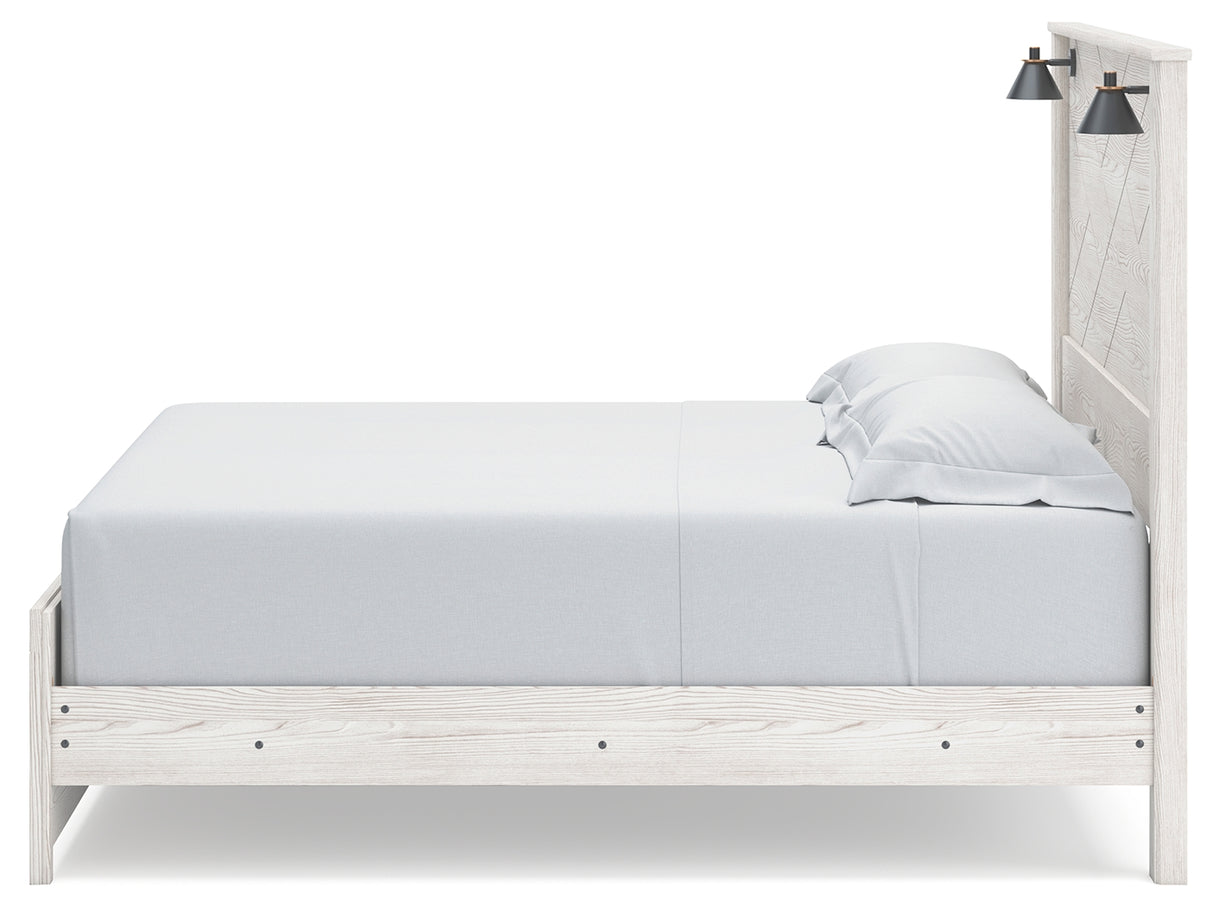 Gerridan King Panel Bed with Dresser in White/Gray - PKG019129