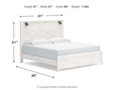 Gerridan King Panel Bed with Mirrored Dresser and Nightstand in White/Gray - PKG019126