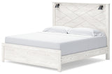 Gerridan King Panel Bed with Mirrored Dresser and Nightstand in White/Gray - PKG019126