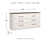 Gerridan Queen Panel Bed with Dresser and 2 Nightstands in White/Gray - PKG019122