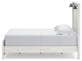 Gerridan Queen Panel Bed with Mirrored Dresser and 2 Nightstands in White/Gray - PKG019116