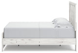 Gerridan Queen Panel Bed with Mirrored Dresser and Nightstand in White/Gray - PKG014071