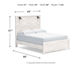 Gerridan Queen Panel Bed with Mirrored Dresser in White/Gray - PKG017958