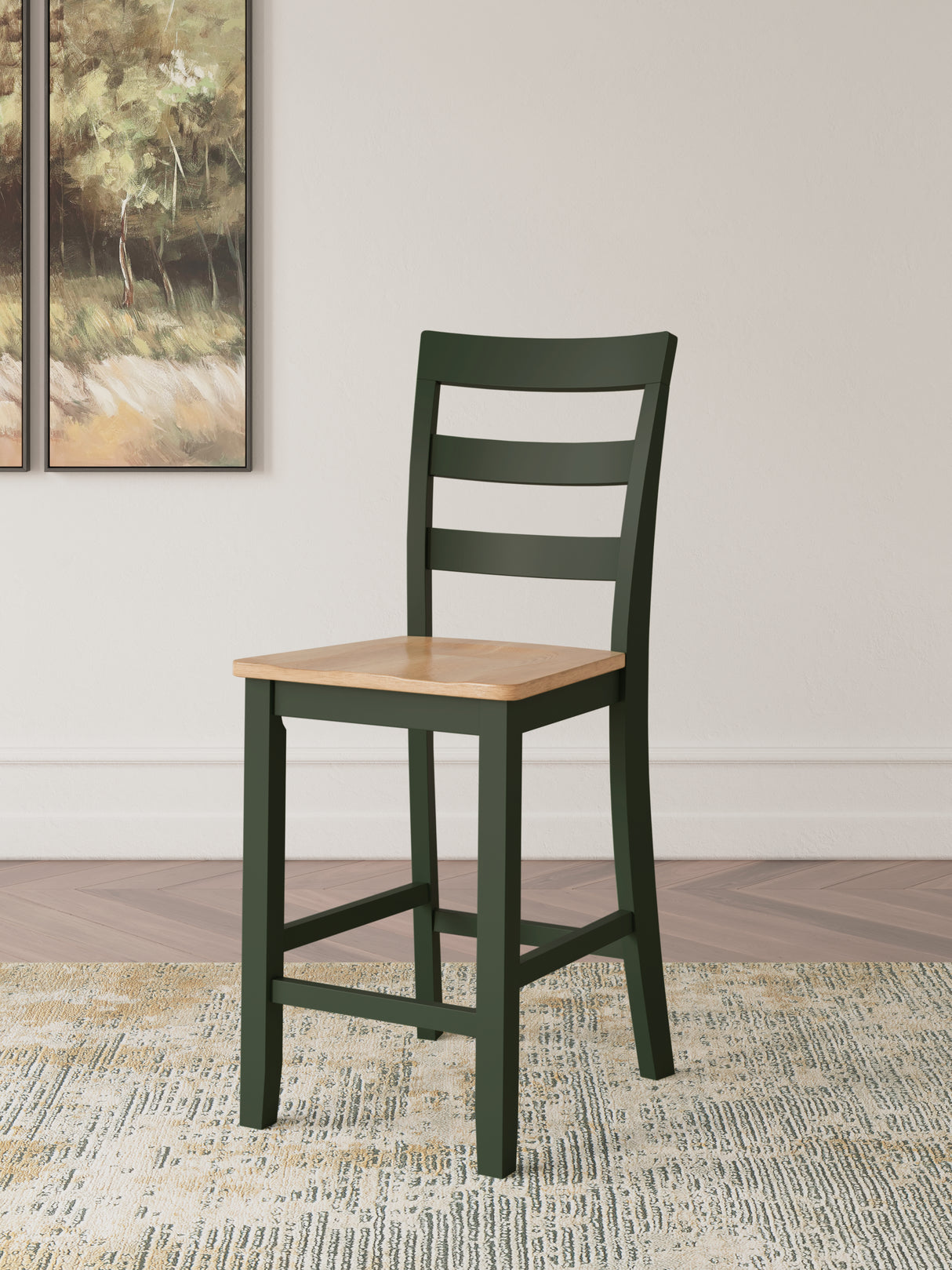 Gesthaven Counter Height Dining Table and 2 Barstools in Natural/Green - PKG019466