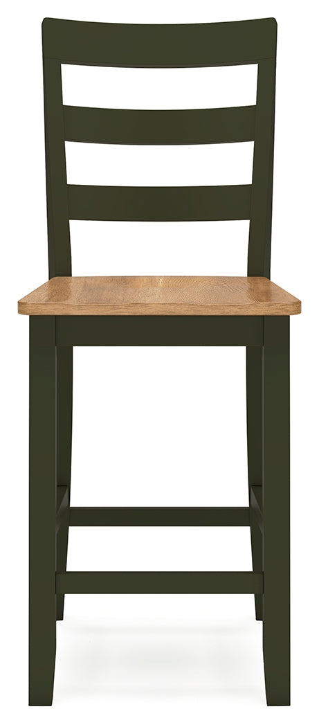 Gesthaven Counter Height Dining Table and 2 Barstools in Natural/Green - PKG019466