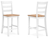 Gesthaven Counter Height Dining Table and 2 Barstools in Natural/White - PKG019458