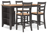 Gesthaven Counter Height Dining Table and 4 Barstools in Natural/Brown - PKG019455