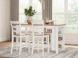 Gesthaven Counter Height Dining Table and 4 Barstools in Natural/White - PKG019459