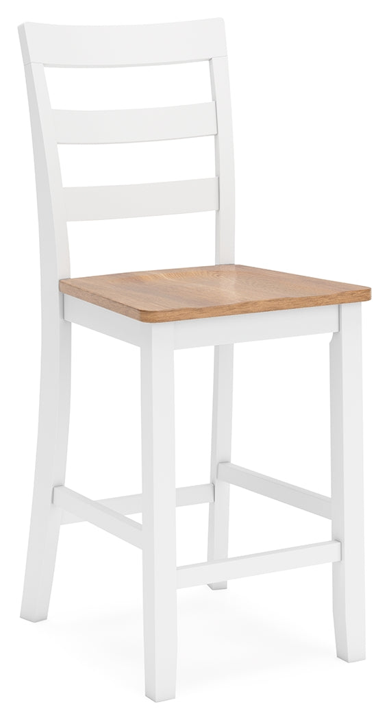 Gesthaven Counter Height Dining Table and 4 Barstools in Natural/White - PKG019459