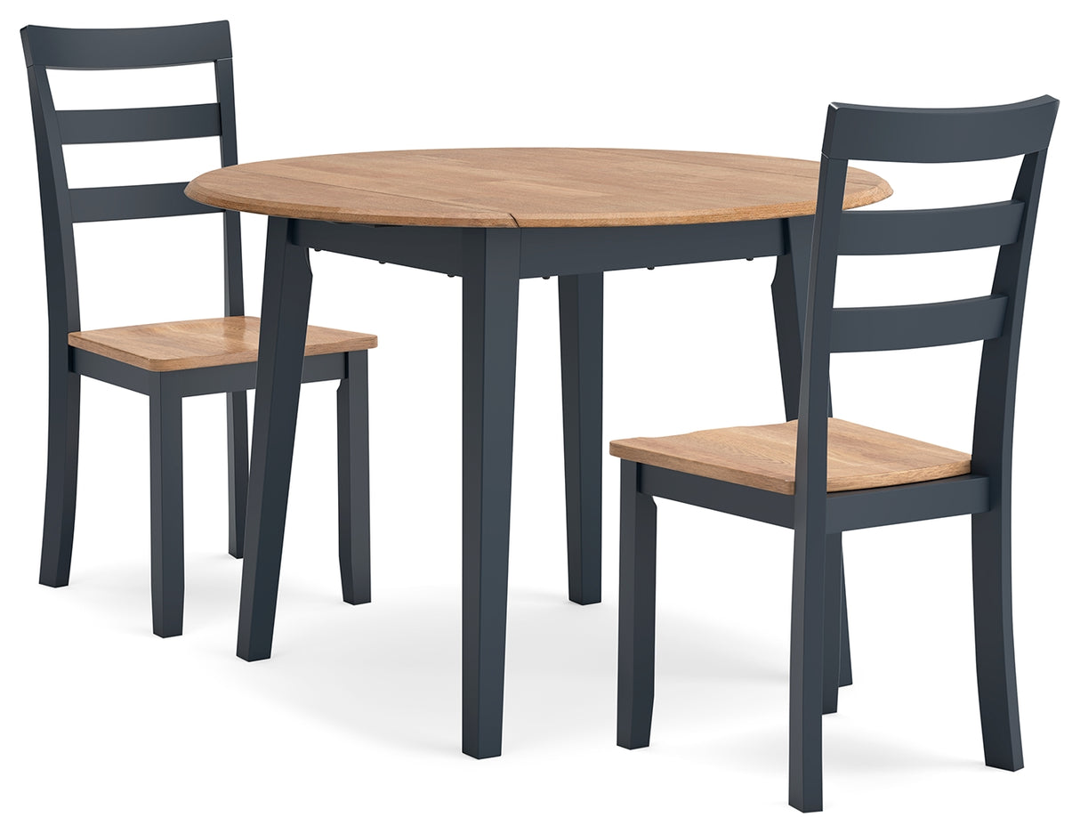 Gesthaven Dining Table and 2 Chairs in Natural/Blue - PKG019464