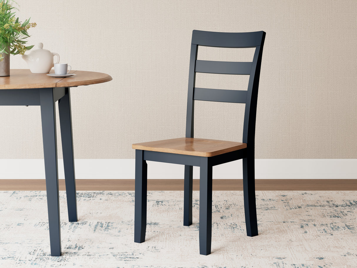 Gesthaven Dining Table and 2 Chairs in Natural/Blue - PKG019464