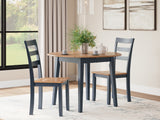 Gesthaven Dining Table and 2 Chairs in Natural/Blue - PKG019464