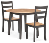 Gesthaven Dining Table and 2 Chairs in Natural/Brown - PKG019456