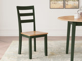 Gesthaven Dining Table and 2 Chairs in Natural/Green - PKG019468