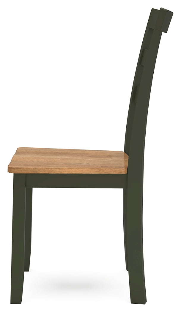 Gesthaven Dining Table and 2 Chairs in Natural/Green - PKG019468