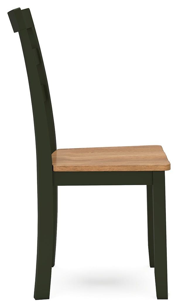 Gesthaven Dining Table and 2 Chairs in Natural/Green - PKG019468