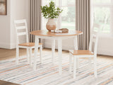 Gesthaven Dining Table and 2 Chairs in Natural/White - PKG019460