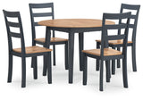 Gesthaven Dining Table and 4 Chairs in Natural/Blue - PKG019465