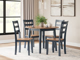 Gesthaven Dining Table and 4 Chairs in Natural/Blue - PKG019465