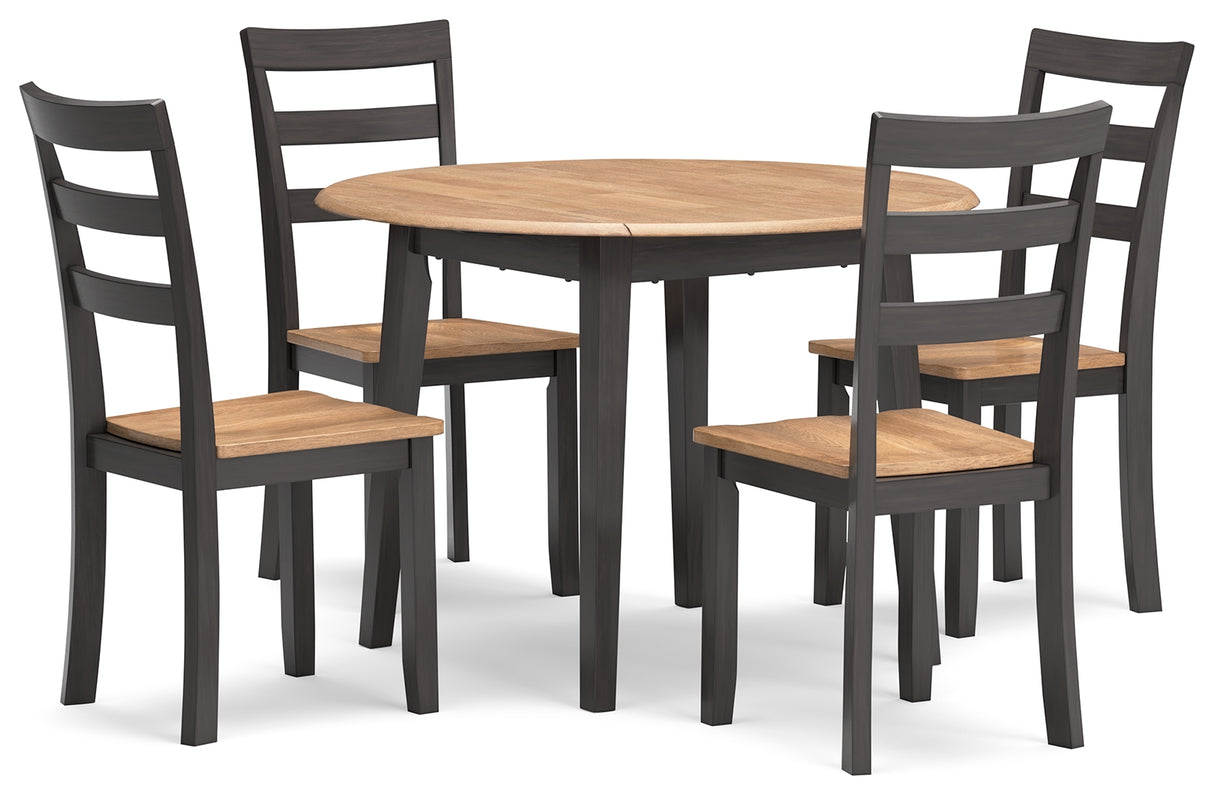 Gesthaven Dining Table and 4 Chairs in Natural/Brown - PKG019457