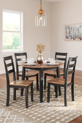 Gesthaven Dining Table and 4 Chairs in Natural/Brown - PKG019457