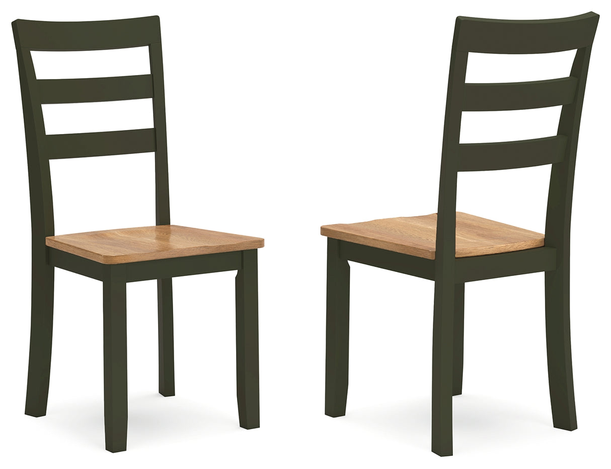 Gesthaven Dining Table and 4 Chairs in Natural/Green - PKG019469