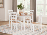 Gesthaven Dining Table and 4 Chairs in Natural/White - PKG019461