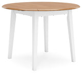 Gesthaven Dining Table and 4 Chairs in Natural/White - PKG019461