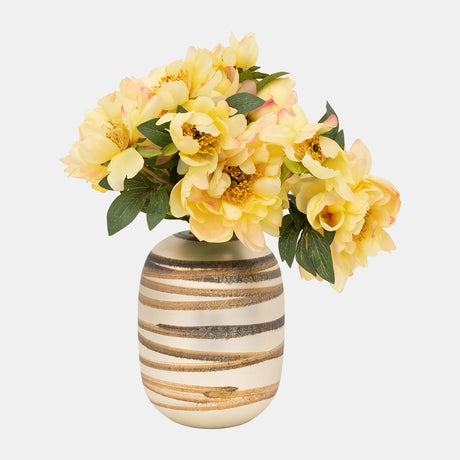 Glass, 10" Antique Ring Vase, Gold from Sagebrook Home - Luna Furniture