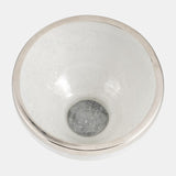 Glass,10",bowl W/ring Deco,white - 17454-01