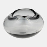 Glass, 10"d Irregular Shape Bowl, Smoke - 17984