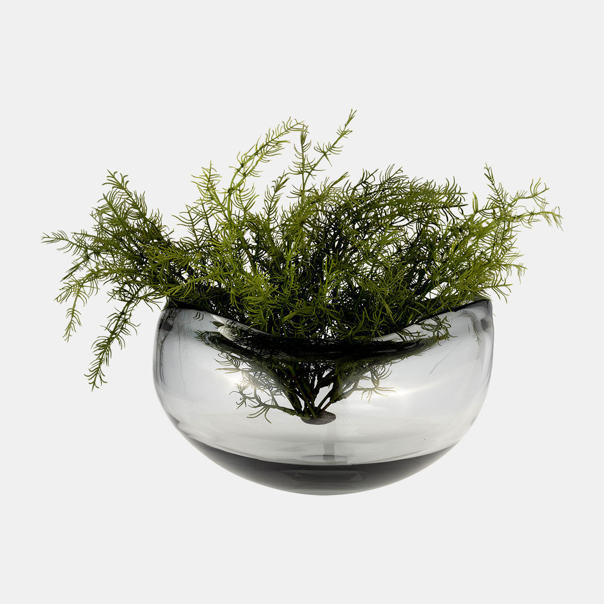 Glass, 10"d Irregular Shape Bowl, Smoke - 17984