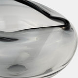 Glass, 10"d Irregular Shape Bowl, Smoke - 17984