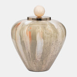 Glass, 10" Temple Vase W/ Resin Topper, Blush/gree from Sagebrook Home - Luna Furniture