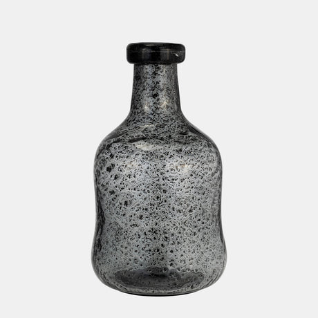 Glass, 11h" Irregular Shape Vase, Smoke - 17983-01