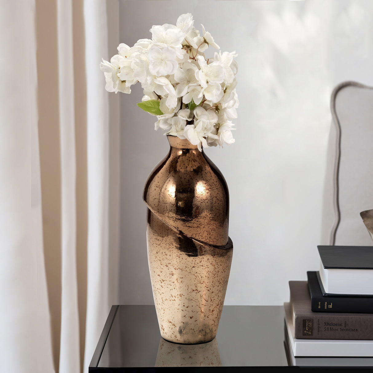 Glass, 12" Abstract Vase, Bronze from Sagebrook Home - Luna Furniture