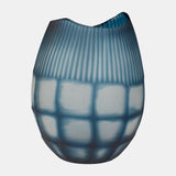 Glass, 12" Carved Vase Blue from Sagebrook Home - Luna Furniture