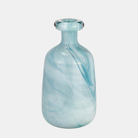 Glass, 12"h Bottle Vase, Teal from Sagebrook Home - Luna Furniture