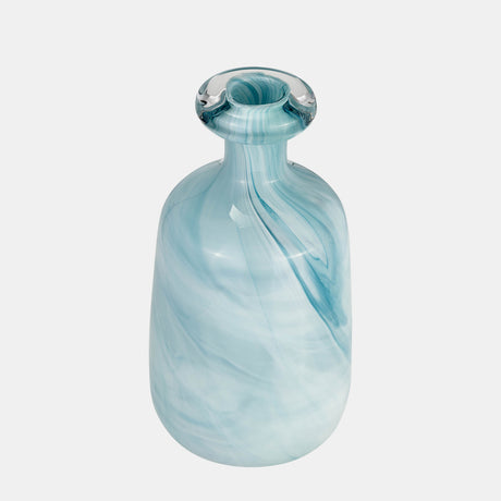 Glass, 12"h Bottle Vase, Teal from Sagebrook Home - Luna Furniture