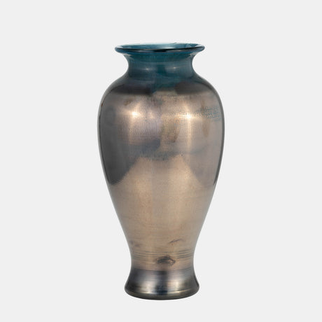 Glass, 12"h Olpe Vase, Teal from Sagebrook Home - Luna Furniture