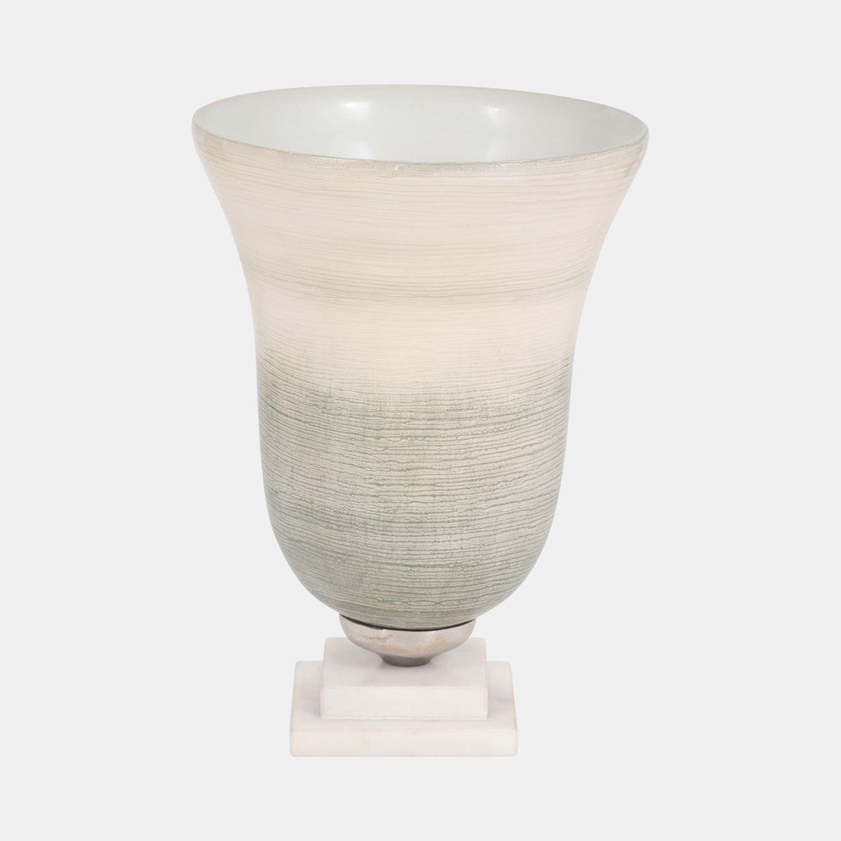 Glass, 12" Vase On Marble Base, Sage/ivory Kd from Sagebrook Home - Luna Furniture