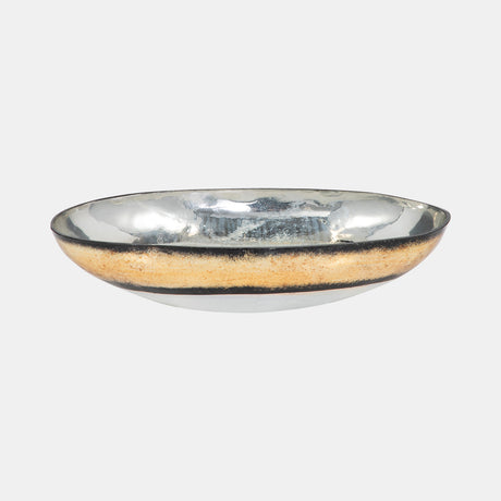 Glass, 13" Bowl W/ Gold Trim, White from Sagebrook Home - Luna Furniture