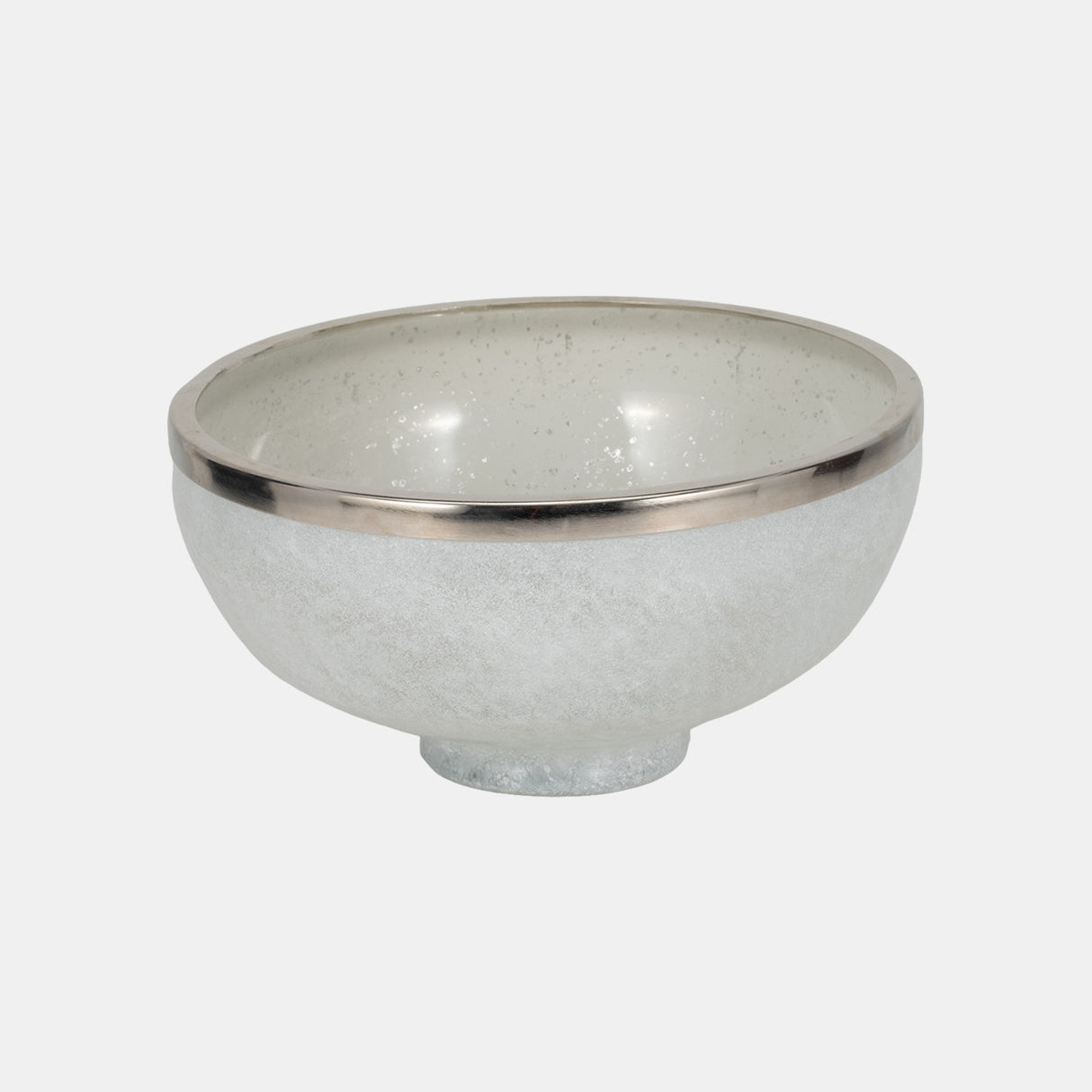 Glass,13",bowl W/ring Deco,white - 17454-02