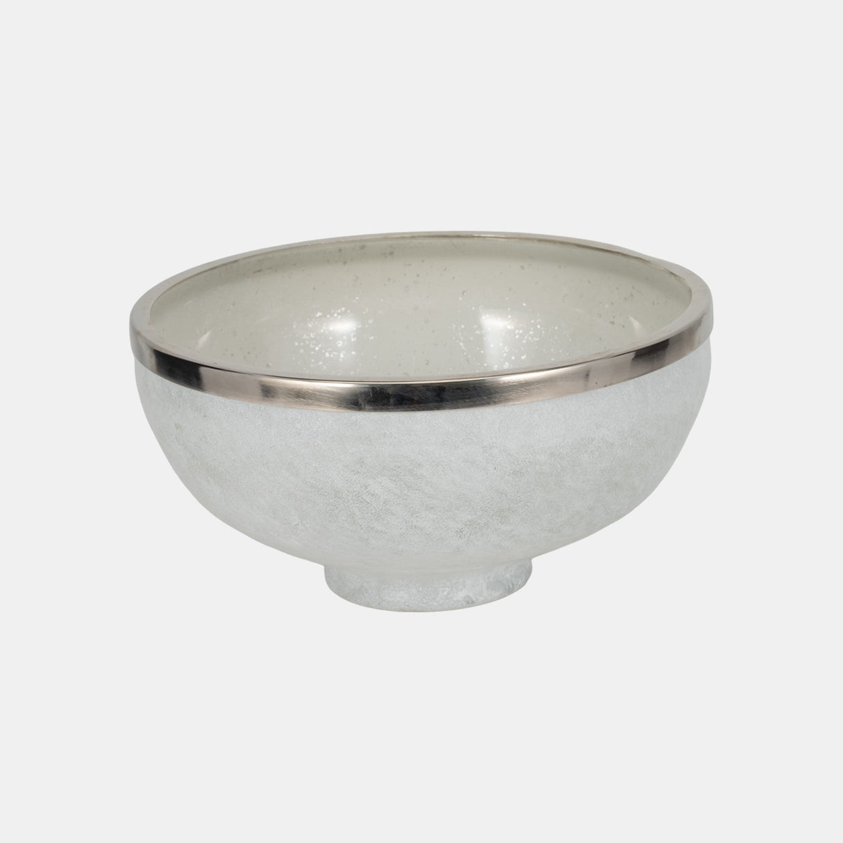 Glass,13",bowl W/ring Deco,white - 17454-02