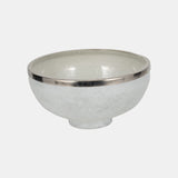 Glass,13",bowl W/ring Deco,white - 17454-02