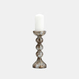 Glass, 13"h, Bubbly Candle Holder, Brown - 17453-04