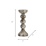 Glass, 13"h, Bubbly Candle Holder, Brown - 17453-04